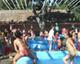 Los nios se lo pasan en grande en la fiesta del agua de la plaza des Mercat de las fiestas de Sant Joan de Son Servera