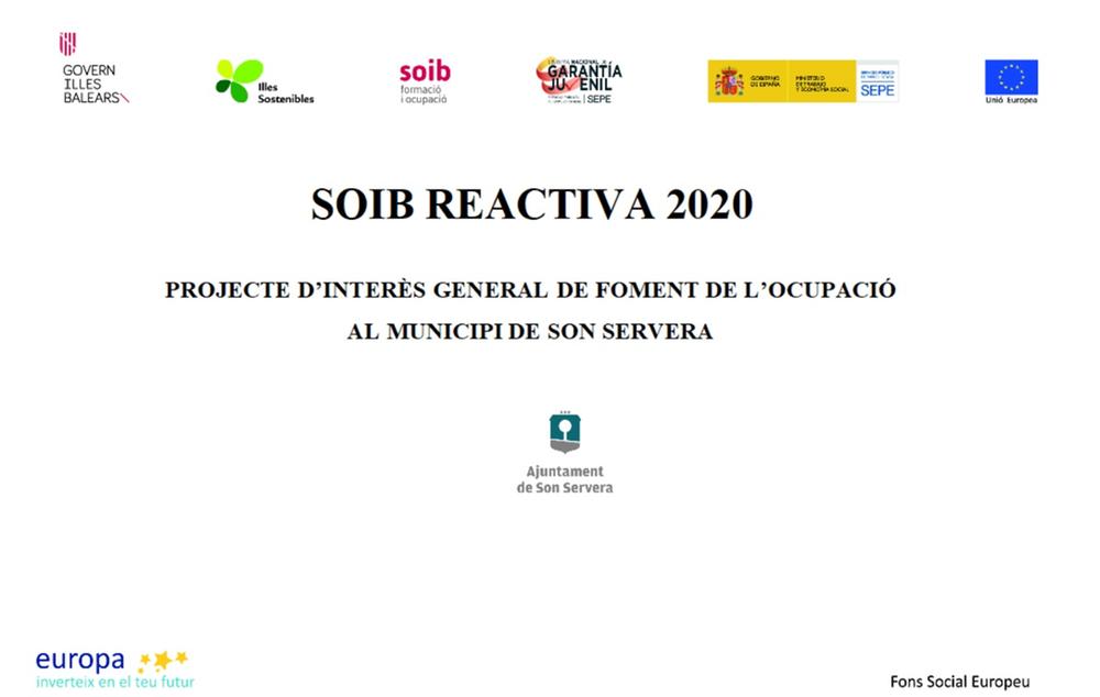 Proyecto de inters general de fomento de la ocupacin en el municipio de Son Servera 